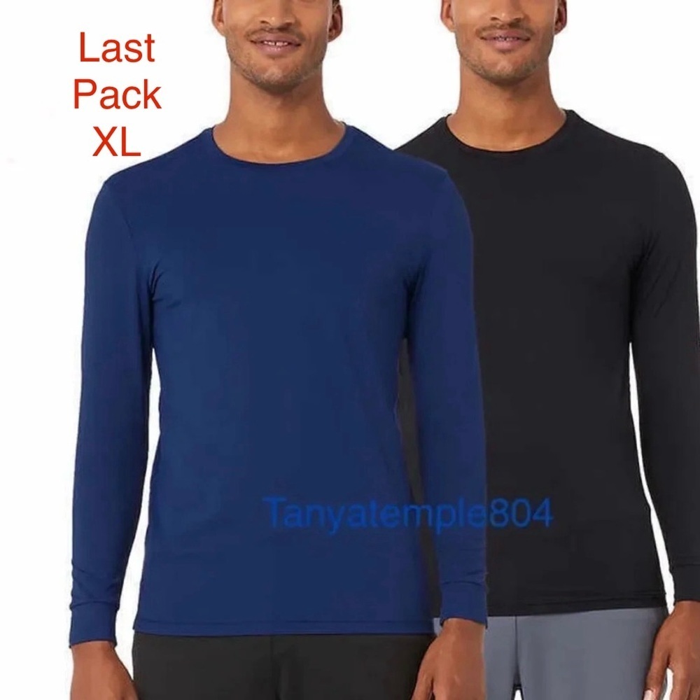 32 Degrees Men's Gray & Blue Long Sleeve Air Mesh Tees, 2-pack XL